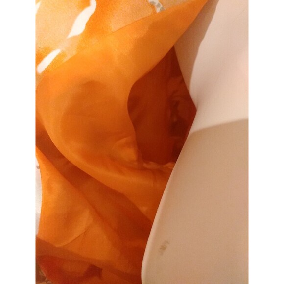 Susan Graver Orange Satin Floral 3/4 Sleeve Blazer Jacket‎ Size M - Picture 6 of 8